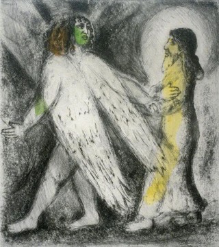 Marc Chagall Painting - Angel Leading Elijah contemporary Marc Chagall